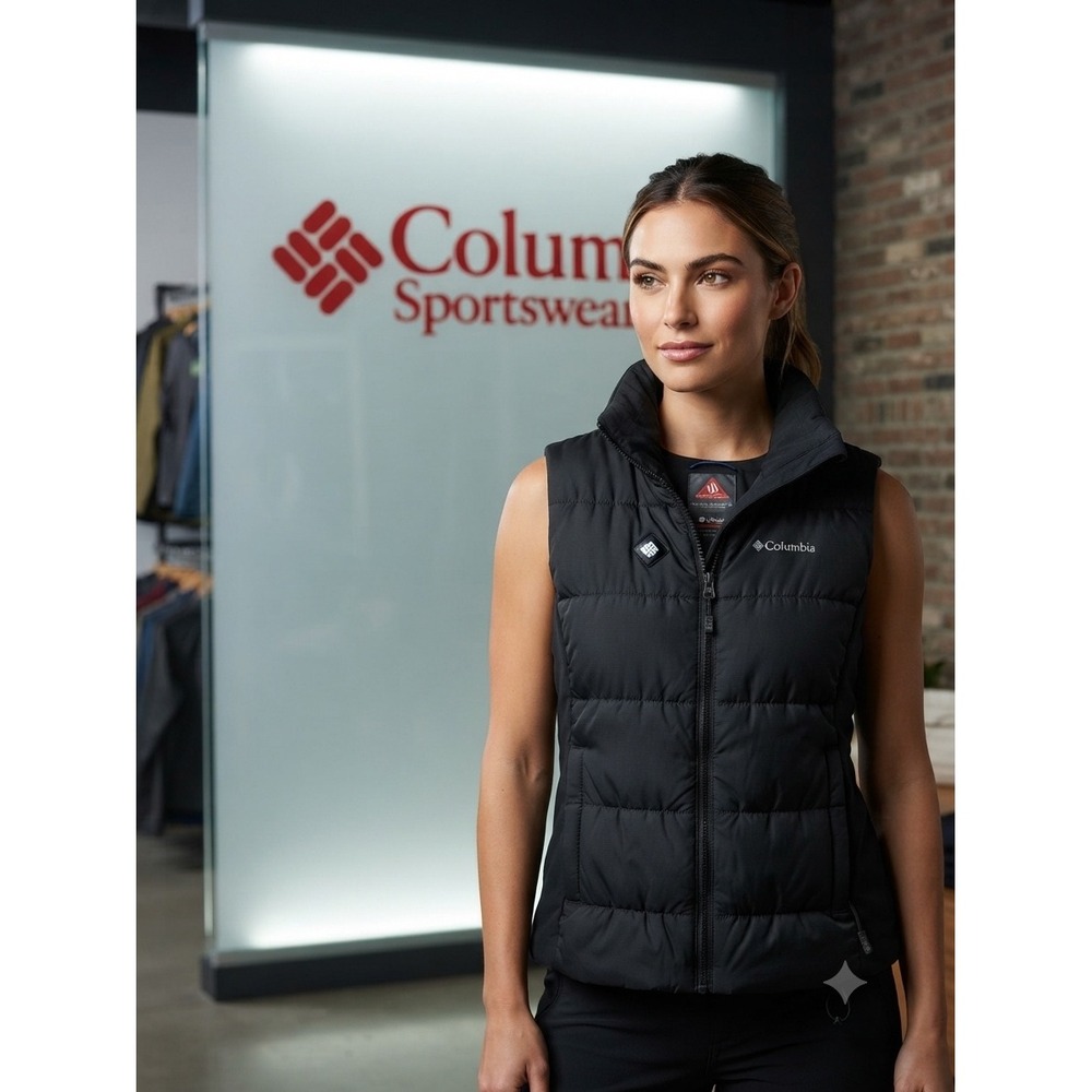 Columbia Omni-Heat Electric Heated Puffer Vest Black  XS Omni-Shield-no charger